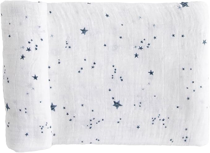 Little Unicorn Premium Cotton Swaddle Baby Blanket | Breathable Fabric | for swaddling, Play, Nursing & More (Shooting Stars)