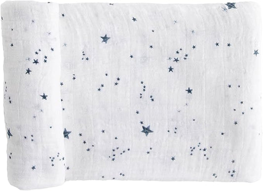 Little Unicorn Premium Cotton Swaddle Baby Blanket | Breathable Fabric | for swaddling, Play, Nursing & More (Shooting Stars)