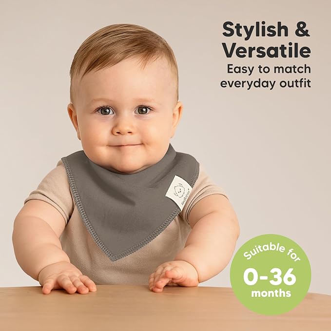 8-Pack Organic Baby Bandana Bibs for Boys, Girls - Super Absorbent Triangle Baby Bibs for Drooling and Teething Infant, 100% Cotton Extra Soft for Newborn, Infant 0-36 Months (Terracotta)