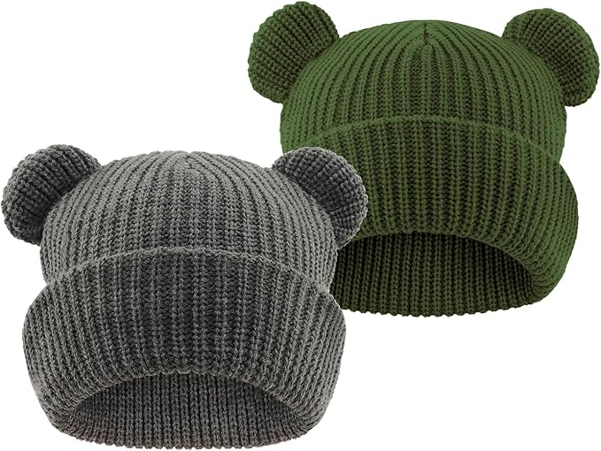 Toddler Boy Winter Hat Baby Knit Beanie Girl Warm Hats Kid Bear Ear Beanies for Cold Weather