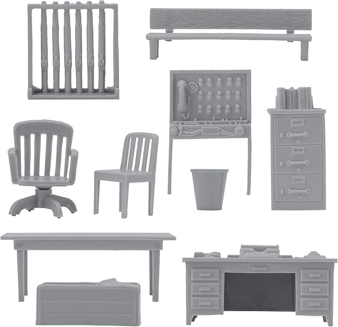 BMC Classic Marx Military Base Camp - 44pc Plastic Army Men Playset Accessories