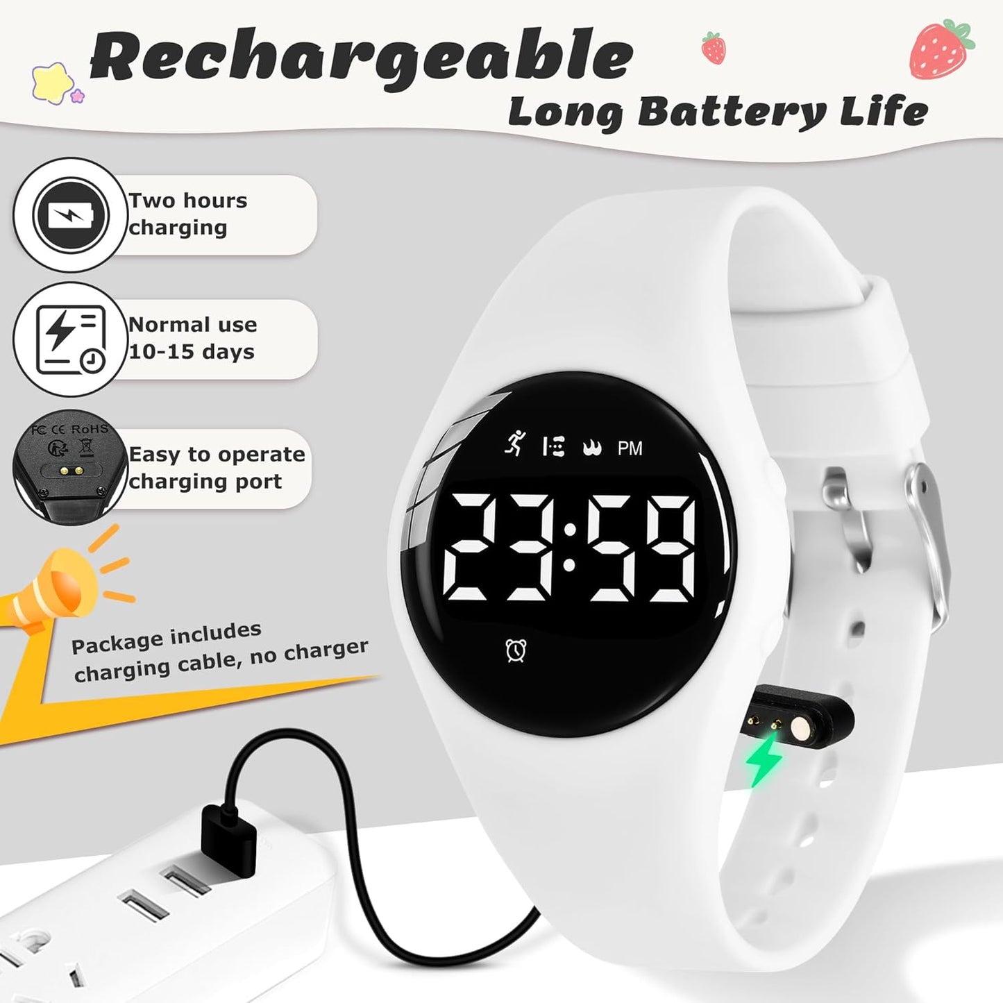 Kids Watches for Girls Boys Digital Sport Watch with Step Counter Pedometer Vibration Alarm Clock, No App Waterproof Fitness Tracker Kids Watch Boys Girls Teens Students Ages 5-16