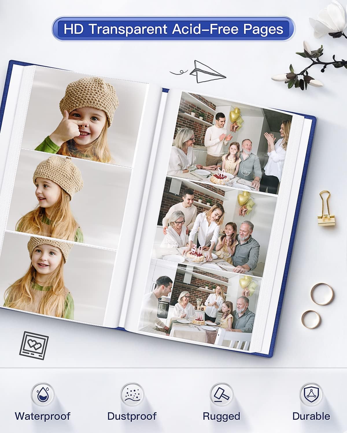 popotop Photo Album 4x6-420 Photos Photo Books with 420 Horizontall Pockets,Linen Cover Albums for Family Wedding Anniversary Baby Vacation Pictures