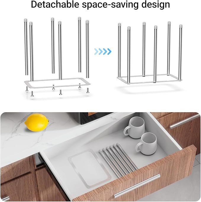 Water Bottle Drying Rack,Stainless Steel Bottle Rack Dryer, Plastic Bag Drying Rack, Baby Bottle Drying Rack,Space Saving Countertop Rack for Glass,Cups, Mugs,Mason Jars and Sports Bottles