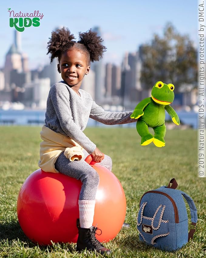 Frog Backpack, Frog Toys for Kids 3-5, Toddler Stuffed Animal Gifts for 2 3 4 5 Year Old Girl Boy