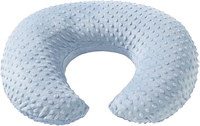 Nursing Pillow and Positioner Breastfeeding and Bottle Feeding, Propping Baby, Tummy Time, Sitting Support for Baby Boy Baby Girl, with Removable Dots Cover (Blue)