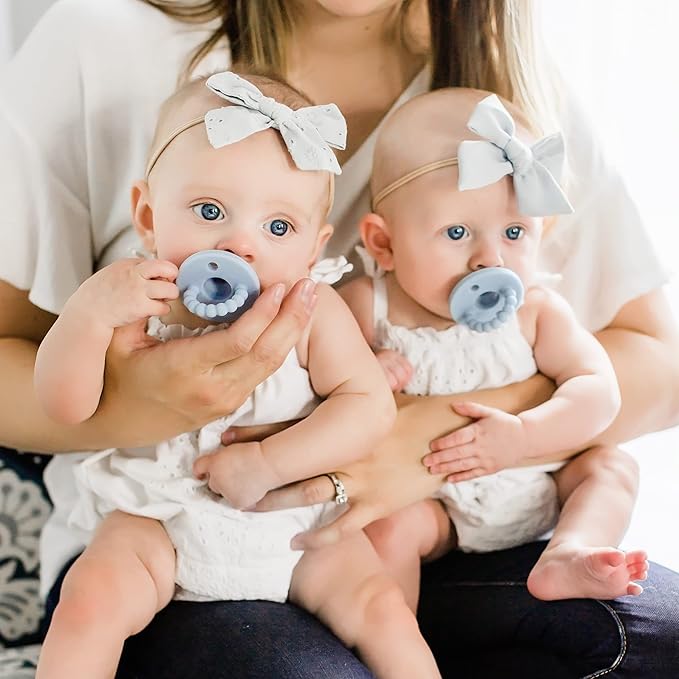 Ryan & Rose Cutie PAT Pacifier Teether (Bulb, Blue)