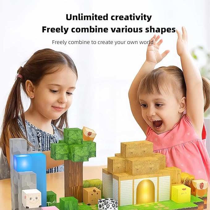 138 Pcs Magnetic Building Blocks, Enhance STEM Learning, Creative Play & Logical Thinking, Durable & Vibrant Color with Light Up Blocks, Ideal for Classroom & Screen-Free Entertainment (Forest Farm)