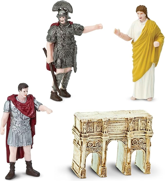 Safari Ltd. Ancient Rome Super Toob - Mini Figurines: Gladiator, Noblewoman, Centurion, Senator, Caesar, Emperor, Colosseum, Aqueduct, Pantheon & More - Educational Toy for Boys, Girls & Kids 3+