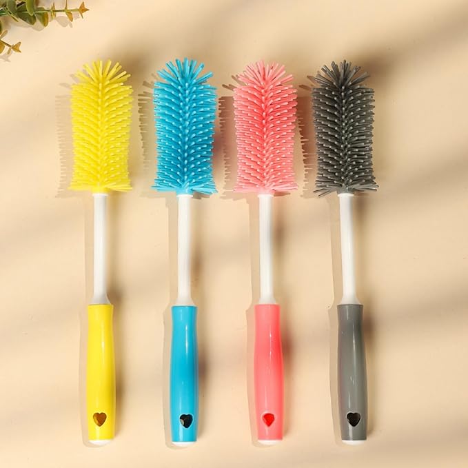 Water Bottle Brush for Owala, Straw Cleaner Brush for Owala/Stanley/Yeti Tumblers, 3 in 1 Cap lid Brush for Owala 16oz/24oz/32oz/40oz Water Bottles (Pink)