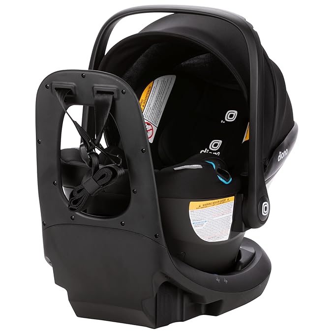 Diono LiteClik30 XT SafePlus Infant Car Seat and Base, Rear-Facing for Infants 4-30lbs, SafePlus Engineering, with Infant Insert, UPF 50+ Sunshade (Black Storm)