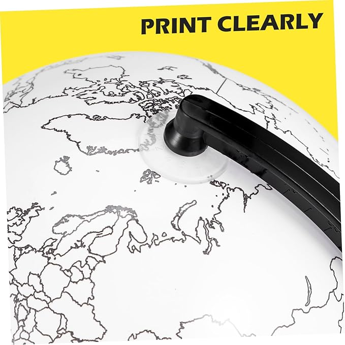 White Globes with Stand, Diy Color Your Own World Globe Blank Earth World Map Unfinished Erasable Painting Model Learning Interactive Geography