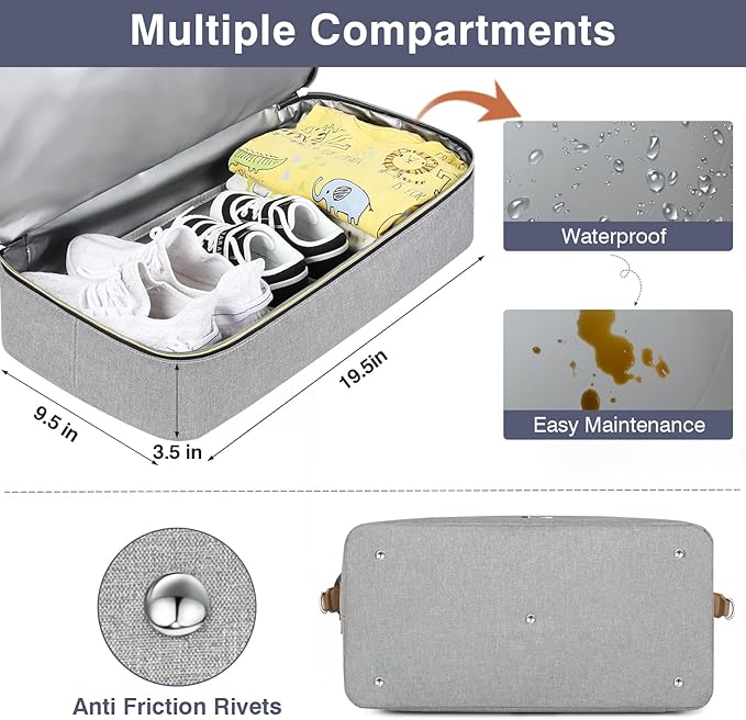 ITIEZY Diaper Bag Tote for Baby - Large Mommy Bag with Portable Changing Pad Pacifier Case, Hospital Bags Travel Baby Bag