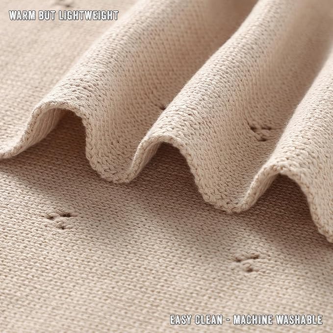 Luxury Organic Pointelle Receiving Blanket (Oatmeal)