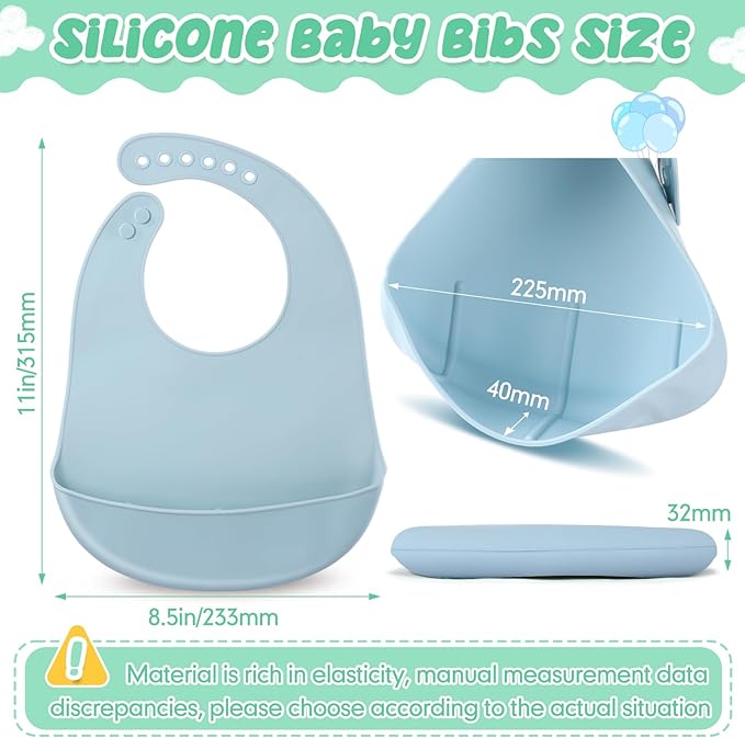Mepase Silicone Bibs Waterproof Silicone Baby Bibs Soft Adjustable Baby Feeding Unisex Kid Eating Supplies