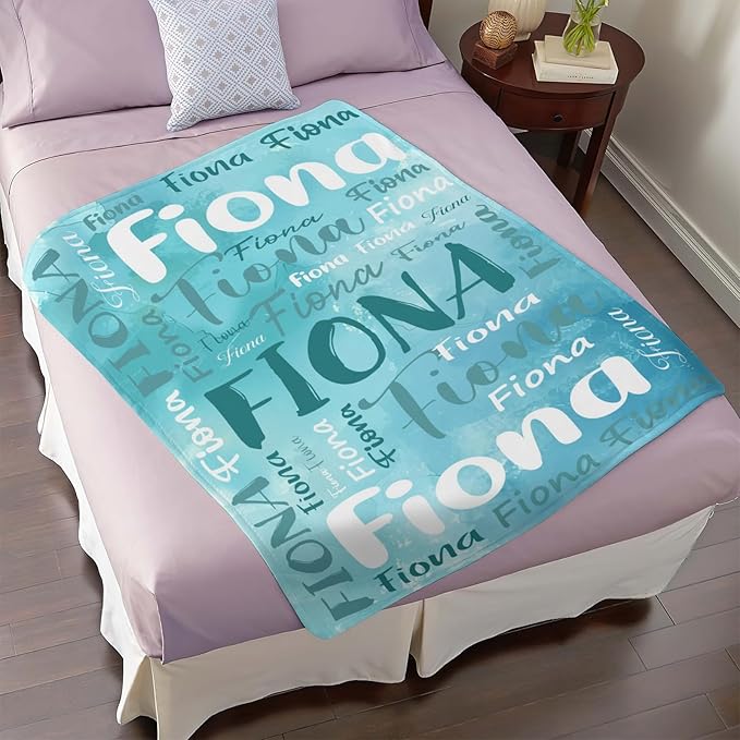 Personalized Custom Baby Blanket with Name for Girls Boys Kids Customized Flannel Blanket for Bed Nursery Room Baby Stroller