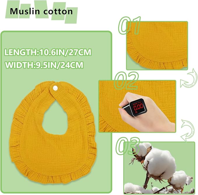 Baby Drool Bibs for Unisex Girls Boys 12 Pack Baby Muslin Bibs for Drooling and Teething