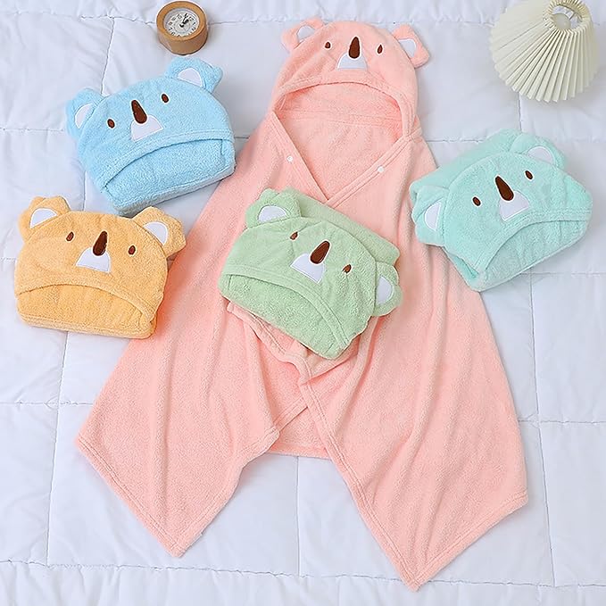 ROMASA Baby Hooded Bath Towel Ultra Soft and Absorbent Toddlers Bathrobe Newborn Blanket Shower Gifts (Pink Koala)