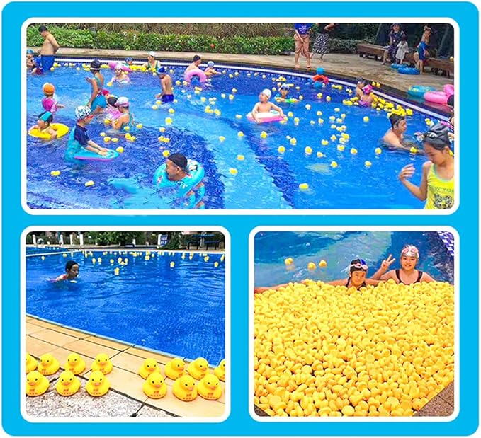 Kids Bath Duck Toys 50 PCS Mini Rubber Ducks Squeak and Float Duckies Baby Shower Toy Party Decoration for Toddlers Boys Girls (1.6’’)