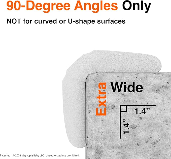 Roving Cove PreFit (Broad) Fireplace Edge Corner Protector (Extra Wide 9ft Edge 2 Corners), Baby Proofing Bumper Guards, Oyster White (Off White), Pre-Taped, for Straight Surfaces - New & Improved