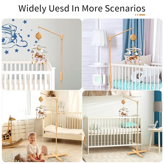 FEISIKE Crib Mobile Motor, Baby Crib Mobile Spinner Nursery Decor Mobile Music Box Volume Control 35 Infant Lullabies