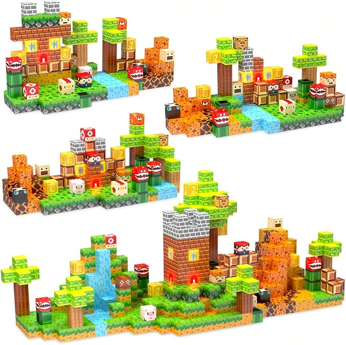 137 Pcs Magnetic Building Blocks, Enhance STEM Learning,Creative Play & Logical Thinking,Durable&Vibrant Color with Light Up Blocks,Ideal for Classroom&Screen-Free Entertainment (Wonderful Adventure)