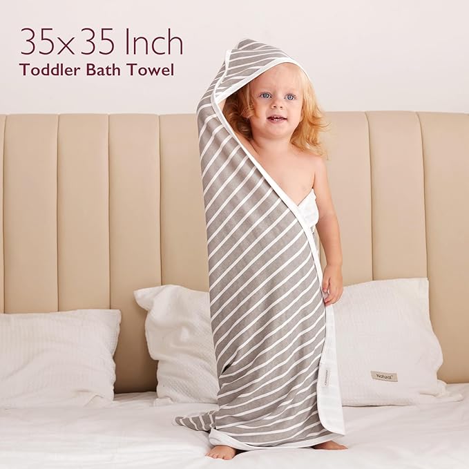 Momcozy Hooded Baby Towel, 2 Pack Baby Bath Towel with Large 35 X 35 Inch, Super Soft Cotton and Hooded Towel for Newborn, Toddler and Kid, Starry Sky