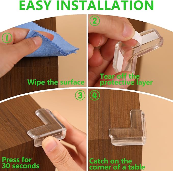 Baby Corner Protector Corner Protector Baby Furniture Corner Protection Transparent Cover Sharp Furniture and Table Top Edges with Adhesive 12 Pack(L-Shaped)