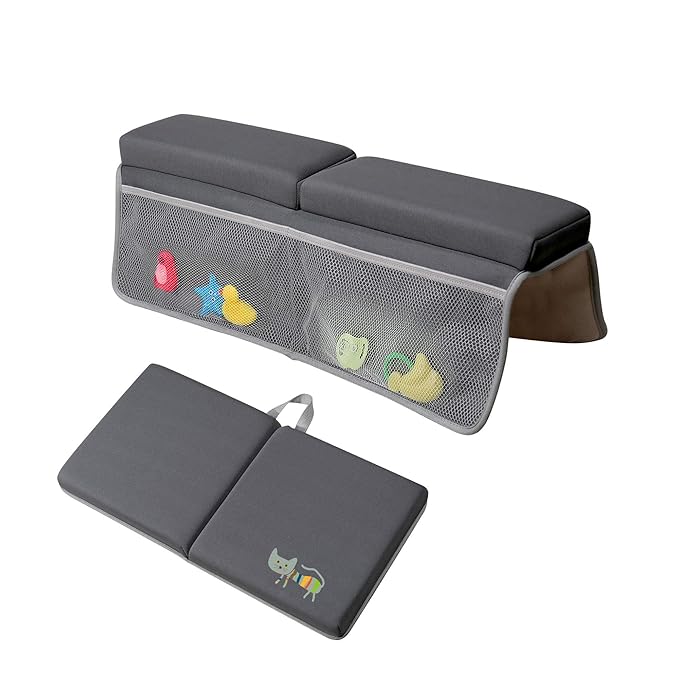 Bath Kneeler and Elbow Rest Pad Bath Kneeler Baby Bath Mat Kneeling Pad Bath Toy Organizer for Tub Kneeling Pad for Bathing Baby Memory Foam