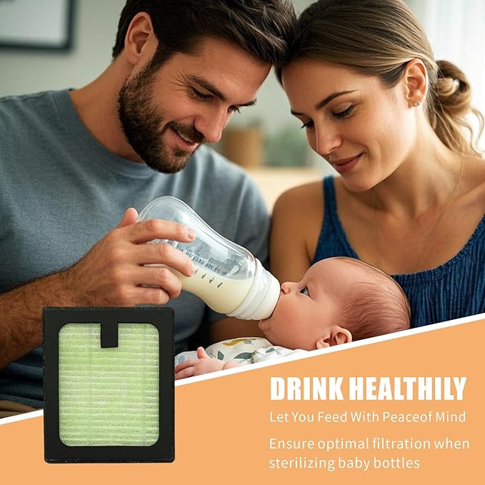 4 Pack HEPA Filter Replacement for Baby Brezza Baby Bottle Washer Pro, High Efficiency H13 True HEPA Filter, Air Clean Dust