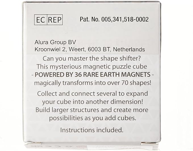 Shashibo Shape Shifting Box - Award-Winning Fidget Toy w/ 36 Rare Earth Magnets - Fidget Cube Transforms Into Over 70 Shapes, Sensory Toy Gift for Kids, Teens, and Adults (Chaos)