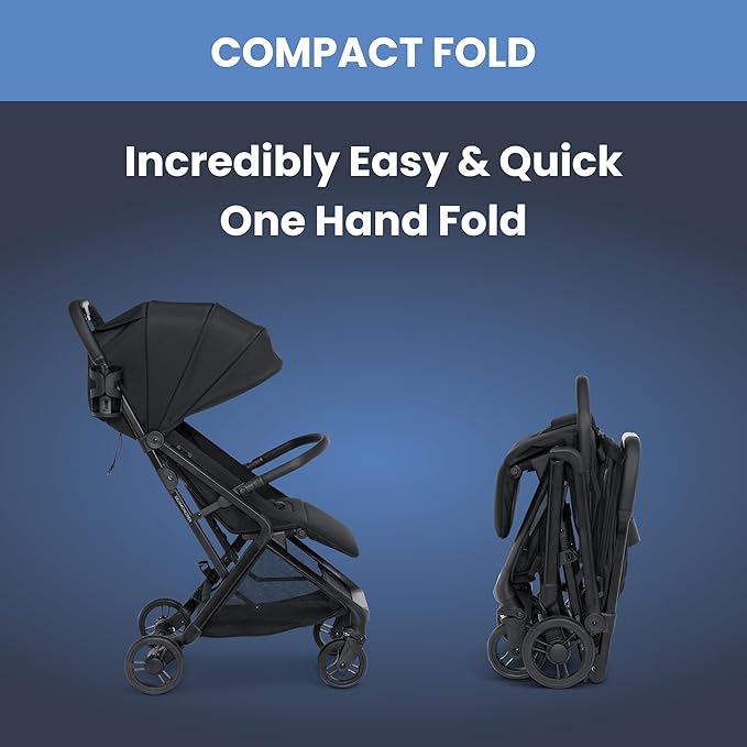 Delta Children Icon Ultra Compact Travel Stroller - Greenguard Gold Certified, Black