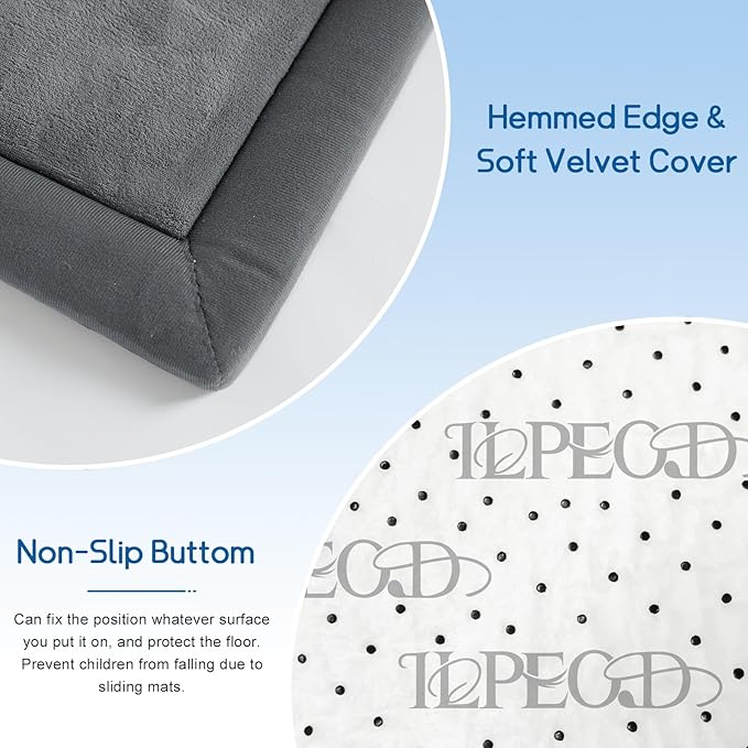 Baby Play Mat for Floor Tummy Time Mat Nursery Rug Muscle Mat Area Rug Playroom Rug Tatami Mat 6'7"x5'11" Memory Foam 1.3" Thick Crawling Mat for Babies,Toddlers, Infants, Kids,Floor Mat(Grey)