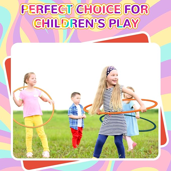 Sratte 8 Pcs Color Hoop Detachable Adjustable Hoop Exercise Ring Plastic Toys for Teens Games Gymnastics Dog Agility Equipment Party Decor, 4 Colors