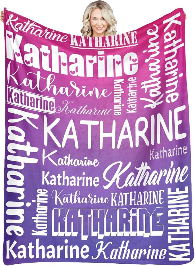 Personalized Blankets with Name Custom Blanket for Adult Kids Baby Customized Blanket Monogrammed Blankets Gifts for Women Men Girls Boys
