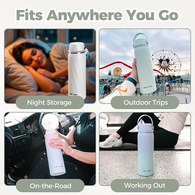 HEYTRIP Vacuum Insulated Breastmilk Cooler Bottle, 20oz Stainless Steel Portable Breastmilk Chiller, Reusable Breast Milk Storage Container Keeps Milk Fresh for 36+ Hours, TSA Approved, Green