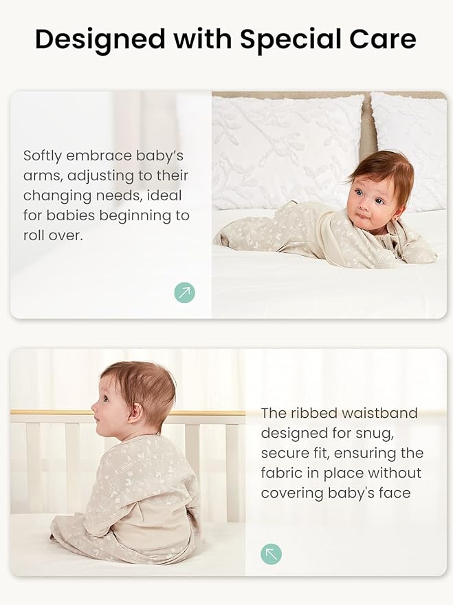 GROWNSY Transitional Swaddle Sleep Sack 3-6 Months, Starfish Design Baby Swaddle Sack, Dual-Zipper for Easy Diaper Changes, Proper Hip Development & Openable Foot Button, 12-20lbs, Deer