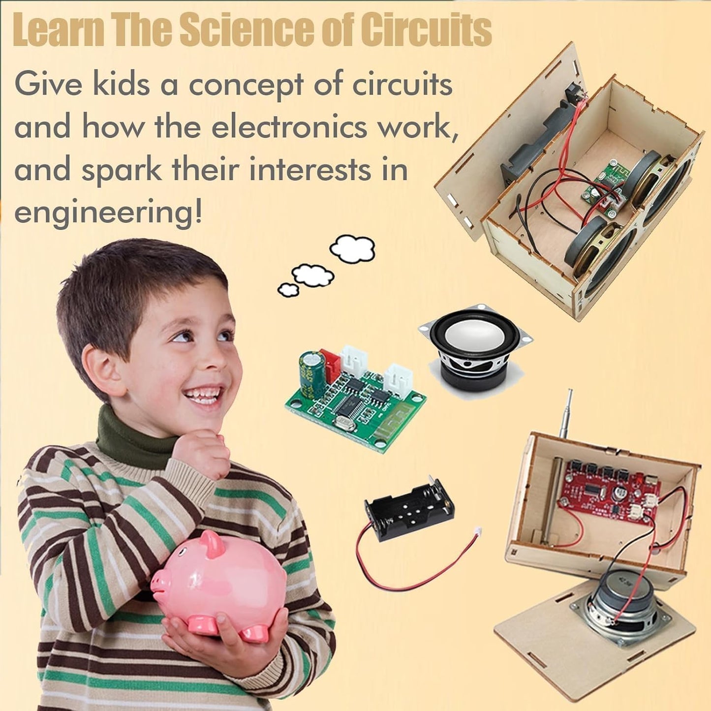 STEM Toys for Ages 8-13 Building Kits Kids Stocking Stuffers Teen Birthday Gifts for 9 10 11 12 14 15 16+ Year Old Boys Girls Science Engineering Circuits Electronics Projects DIY Speaker Radio