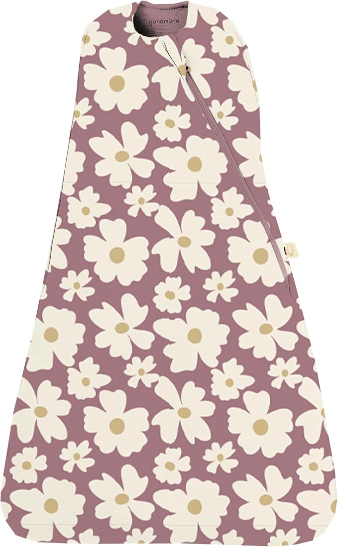 GUNAMUNA Swaddle Wrap for Newborns – Arms In or Out, Easy Diaper Changes with WONDERZiP, Soft Sleep Sack, 1.0 TOG