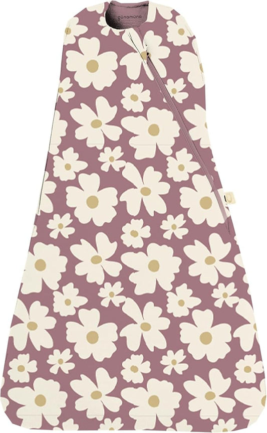 GUNAMUNA Swaddle Wrap for Newborns – Arms In or Out, Easy Diaper Changes with WONDERZiP, Soft Sleep Sack, 1.0 TOG