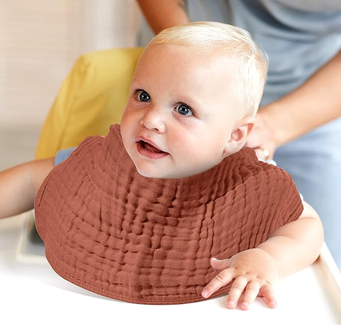 8 Packs Muslin Burp Cloths 6 Layers Unisex Baby Items Absorbent Burp Rags Colorful Muslin Washcloths for Baby Plain Soft Cotton Cloth for Babies Girls Boys, 10 x 20 Inch (Modern Colors)