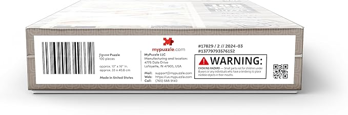 MyPuzzle World Travel, Collage, Vintage Poster - Premium 100 Piece Jigsaw Puzzle for Adults