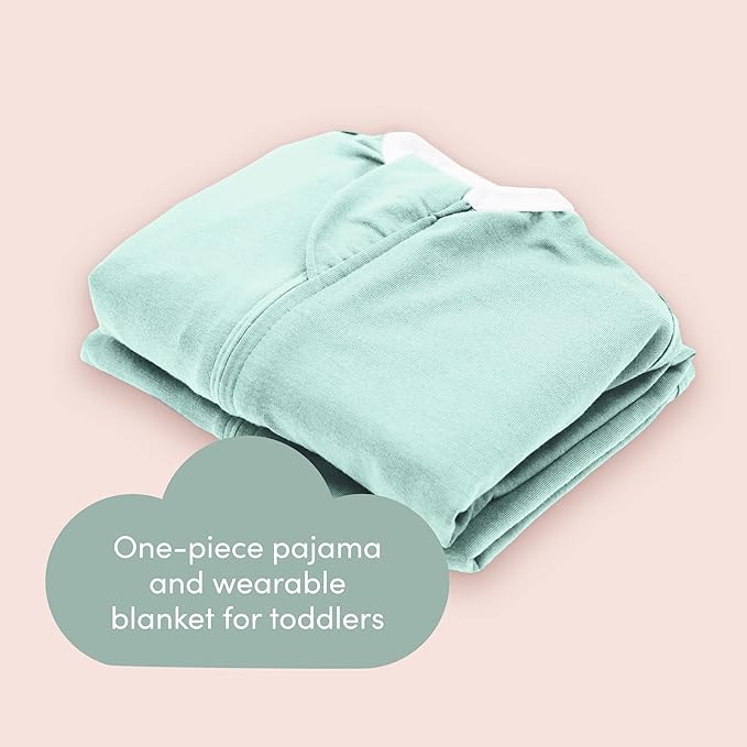 SleepingBaby Flying Squirrel Toddler Pajamas with Practical Zipper for Quick Diaper Changes and Travel Comfort - Mint - 4-5T