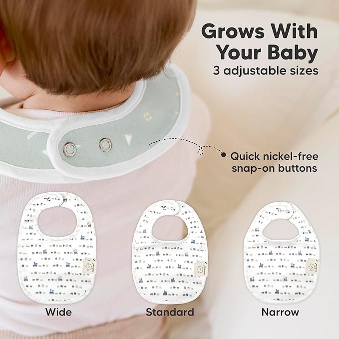 8-Pack Organic Baby Bibs for Boys, Girls - Soft Cotton Drooling and Teething Bibs for Baby Girl & Boy, Extra Absorbent, Easy To Clean & Put On for Toddler, Newborn, Infant 0-24 Months (Vessels)