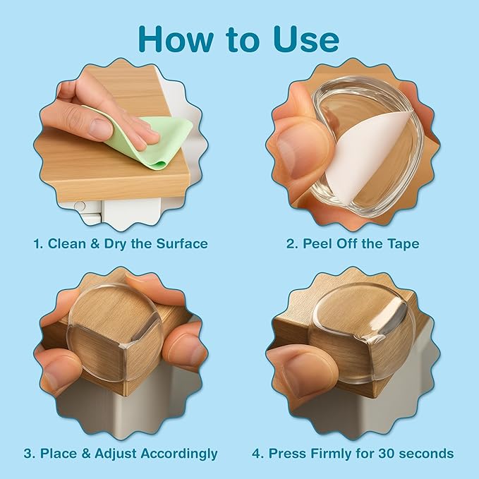 Corner Protector for Baby, Pack of 15 Clear & Transparent Edge Guards for Baby Proofing, Safety Furniture Corner Protectors for Furniture to Prevent Injuries (Ball Shaped)