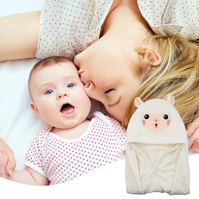 ROMASA Baby Bath Towel Ultra Soft Hooded Towel Highly Absorbent Bathrobe Blanket Toddlers Shower Gifts for Boys Girls-27.5" x 55" (White)