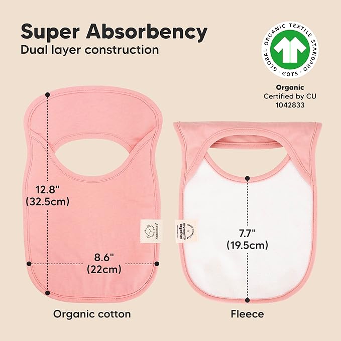 8-Pack Baby Bibs for Boys, Girls - Pullover Bibs for Drooling Teething Baby Girl & Boy Toddler, Newborn, Soft & Absorbent, Cute Colors, Large Torso Coverage Keep Infant Clean & Dry (Dahlia)