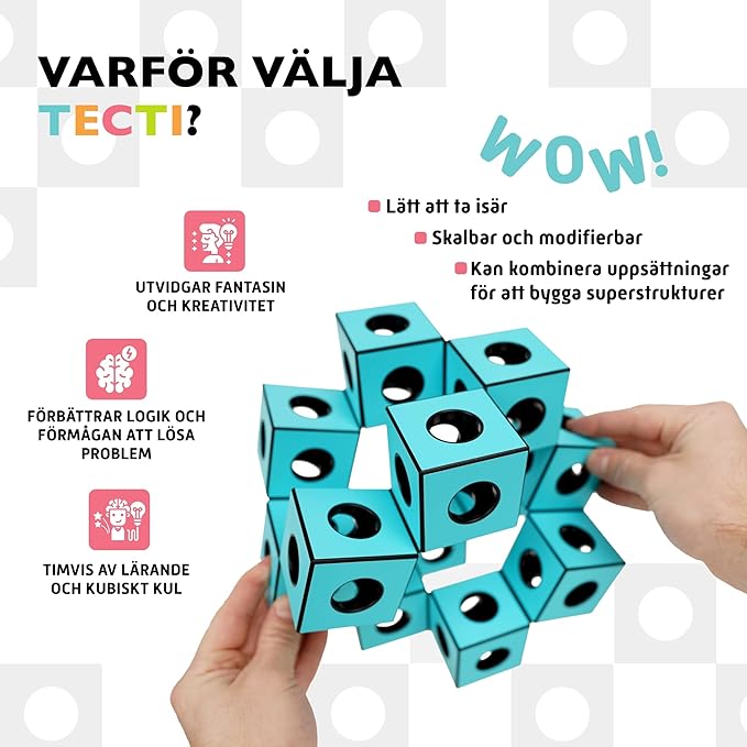 Kinetic Building System - Cubes with Seismic Moves - Consists of 3-Dimensional Interconnected Cubes - Build Over 50 Dynamic Structures - by Fun in Motion Toys