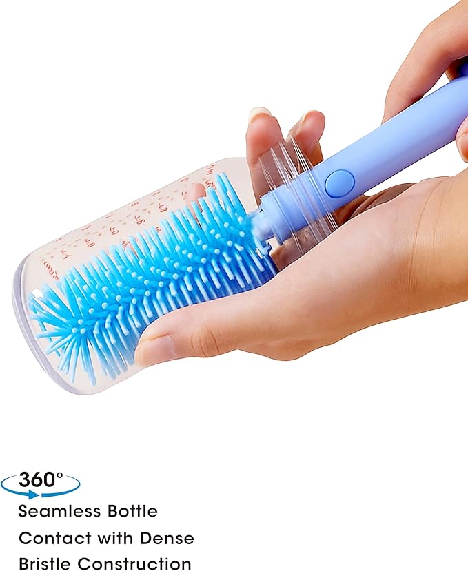 Travel Baby Bottle Cleaning Kit, Including Pacifier Cleaner and Straw Brush, Detachable Head for Easy Cleaning, Baby Travel Essential