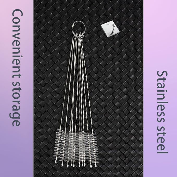 10Pack Straw Cleaner Brush- Long Stainless Steel Straw Brush for Cleaning Reusable Drinking Straws, Water Bottles and Pipes(9 * 0.4-inch)